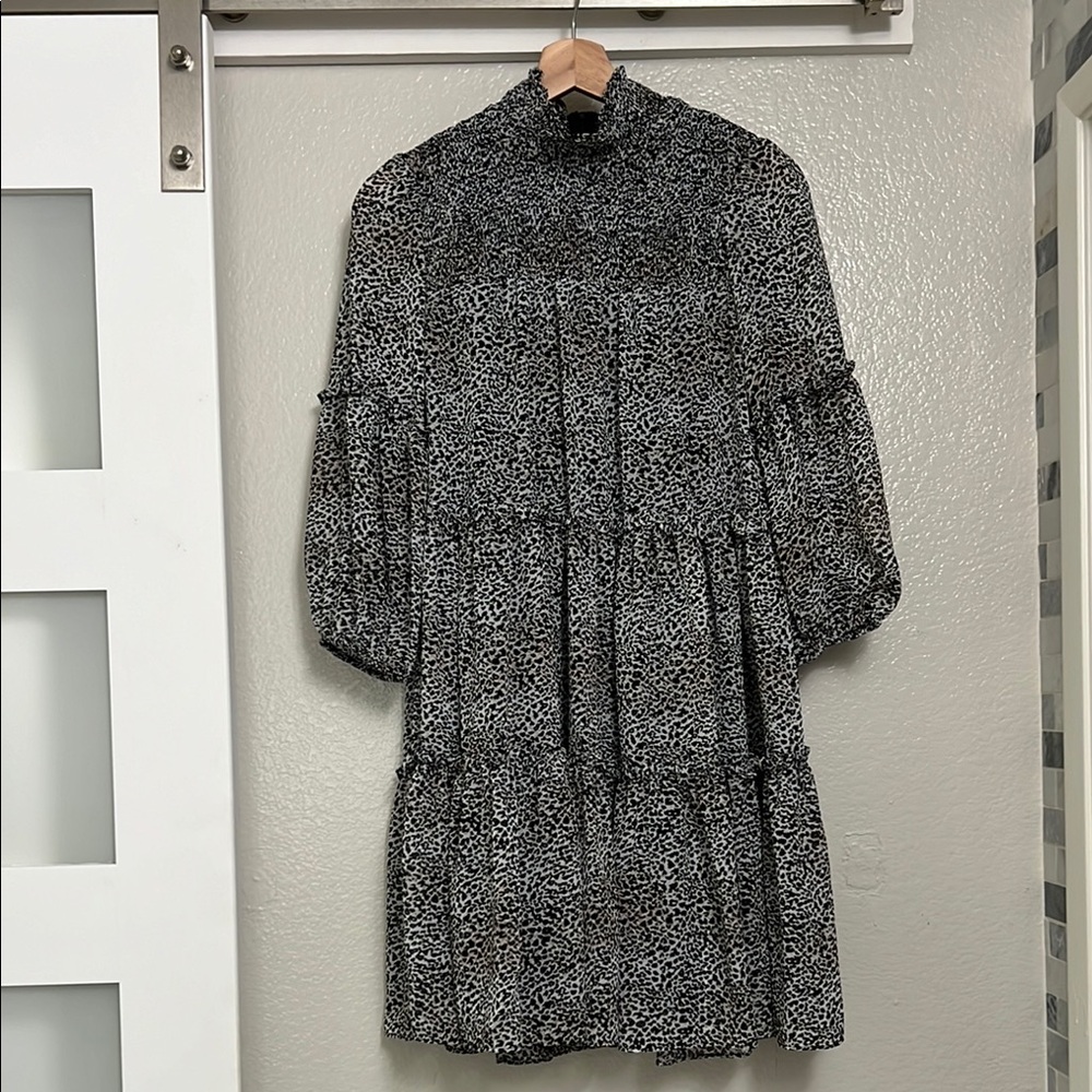 Black and White Patterned Women's Dress